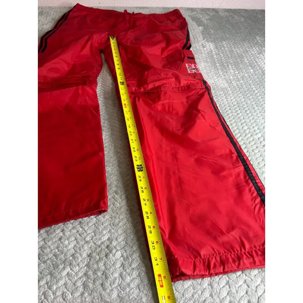 Vintage Nebraska Cornhuskers Logo Athletic Red Tearaway Track Pants Large Y2K